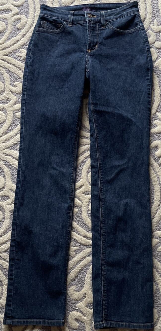 NYDJ Jeans Women’s Size 2 Blue Straight Leg Lift Tuck Denim Made in USA